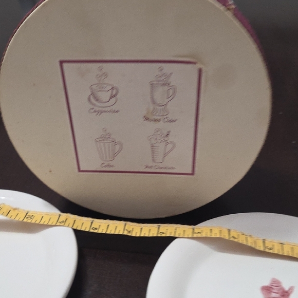 White Ceramic Coffee-Themed Plates Set - Picture 6 of 8